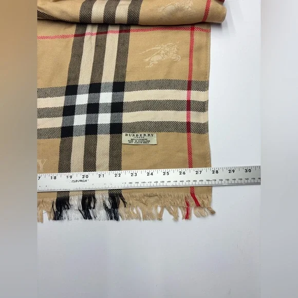 Burberry London Classic Nova Check 100% Cashmere Scarf Made in Scotland - Picture 6 of 10
